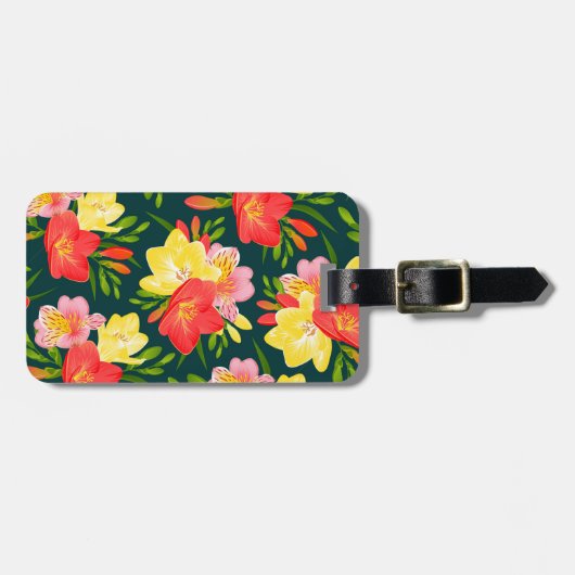 ペルソナ鮮やかライズ可能な熱帯フローラ ラゲッジタグ (正面横)