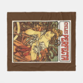 ペルテタ自転車と女性広告ポスト フリースブランケット (正面(横))