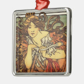 ペルテタ自転車と女性広告ポスト メタルオーナメント (左)