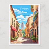 ペルピニャンフランスヴィンテージトラベルプレイスイラストレーション ポストカード (正面)