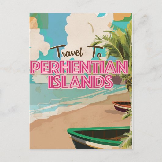 ペルヘンティアン諸島 ビンテージ 旅行ポスター ポストカード (正面)