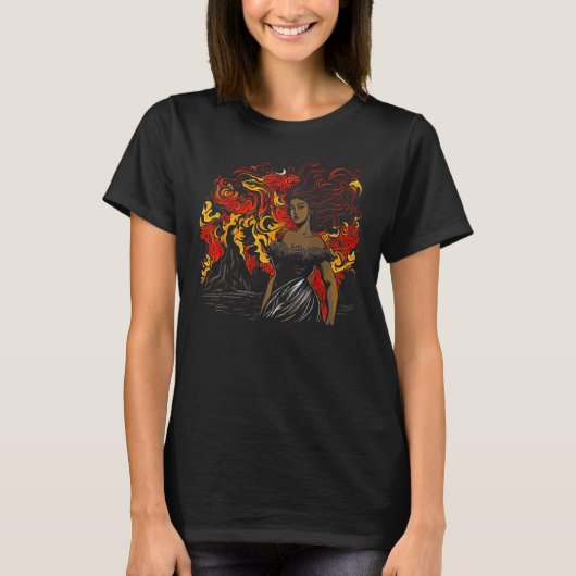 ペルポリネシアの火山の女神ハワイアン Tシャツ (正面)