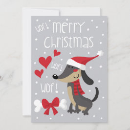 ペルロサルチハノエル。ダックスフント・サンタ。 シーズンカード