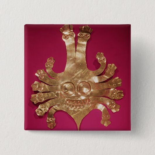 ペルーからのクラゲの頭部、 缶バッジ (正面)