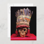 ペルーからのスカルの羽をつけられた頭飾り、 ポストカード (正面/裏面)