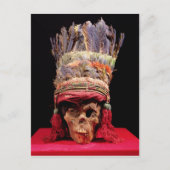 ペルーからのスカルの羽をつけられた頭飾り、 ポストカード (正面)