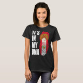 ペルーとキルギスタンミックスDna伝統国旗 Tシャツ (正面フル)