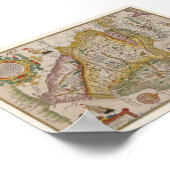 ペルーとブラジルのルネッサンスの地図 ポスター (角)