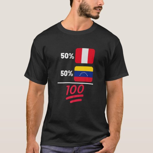 ペルーとベネズエラのミックス国旗の伝統 Tシャツ (正面)
