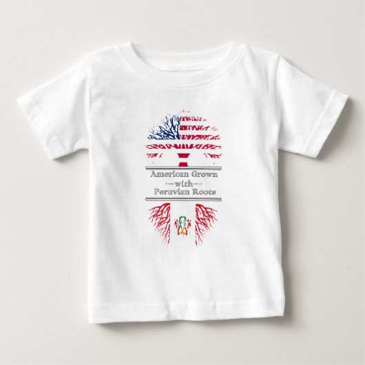 ペルーと育つアメリカ人は素晴らしいギフトを定着させます ベビーTシャツ (正面)