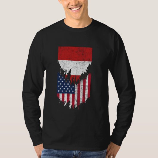 ペルーのアメリカ国旗が引き裂かれたペルー Tシャツ (正面)
