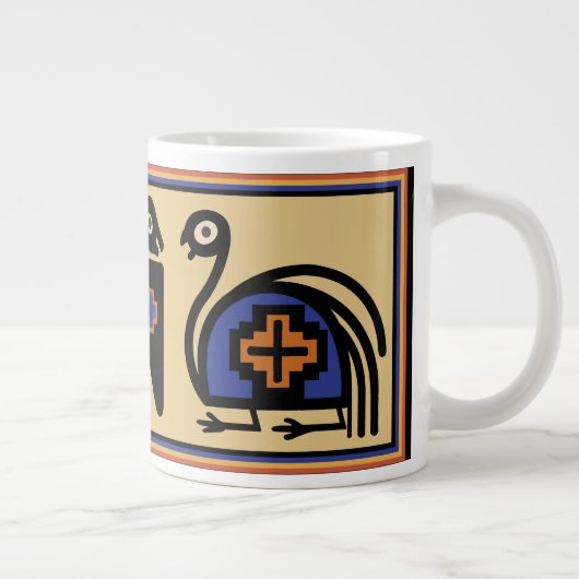 ペルーのインカ族の部族の鳥の巨大な20オズコーヒーマグ ジャンボコーヒーマグカップ (右)