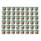 ペルーのサッカーボールの旗 ラージペーパーバッグ (正面)