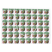 ペルーのサッカーボールの旗 ラージペーパーバッグ (裏面)