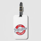 ペルーのバックパッカーワールドトラベラーロゴ。 ラゲッジタグ (正面縦)