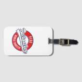 ペルーのバックパッカーワールドトラベラーロゴ。 ラゲッジタグ (正面横)