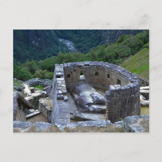 ペルーのマチュピチュにある太陽の神殿 ポストカード (正面)