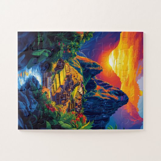 ペルーのマチュピチュ・インカの城塞。 ジグソーパズル (横)