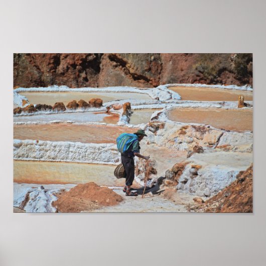 ペルーのマラスで塩を収穫する ポスター (正面)