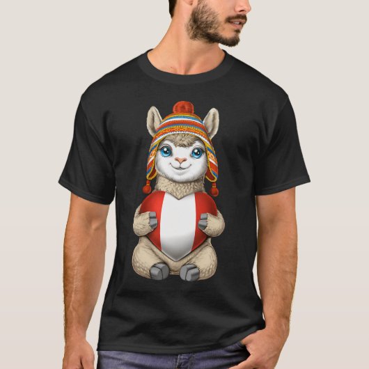 ペルーのラマ Tシャツ (正面)