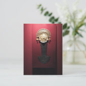 ペルーのリマ市にあるインカ金ゴールド式包丁(トゥミ) ポストカード (スタンド正面)