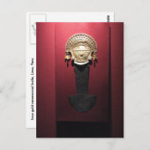 ペルーのリマ市にあるインカ金ゴールド式包丁(トゥミ) ポストカード (正面/裏面)