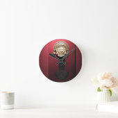 ペルーのリマ市にあるインカ金ゴールド式包丁(トゥミ) ラウンド壁時計 (ホーム)