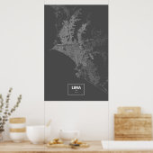 ペルーのリマ語（白で黒） ポスター (キッチン)