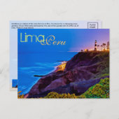 ペルーのリマ、ミラフローレス地区、ロサンゼルス ポストカード (正面/裏面)