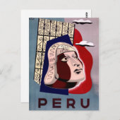 ペルーのヴィンテージ旅行のポスターを復元 ポストカード (正面/裏面)
