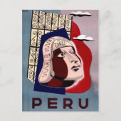 ペルーのヴィンテージ旅行のポスターを復元 ポストカード (正面)
