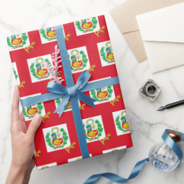 ペルーの包装紙、赤、愛国的なペルー国旗 ラッピングペーパー