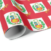 ペルーの包装紙、赤、愛国的なペルー国旗 ラッピングペーパー (ロールコーナー)