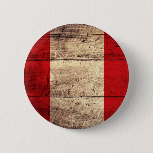 ペルーの古い木の旗 缶バッジ (正面)