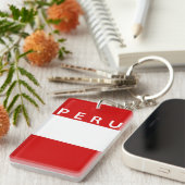 ペルーの国旗の記号の名前の文字 キーホルダー (正面右)