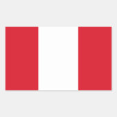 ペルーの国旗 長方形シール (正面)