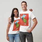 ペルーの地図図解入りの、写真付きの旅行ポスター Tシャツ (ユニセックス)