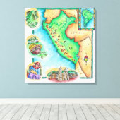 ペルーの地図 キャンバスプリント (インサイチュ (ウッドフロア))