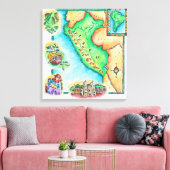 ペルーの地図 キャンバスプリント (インサイチュ (リビング))