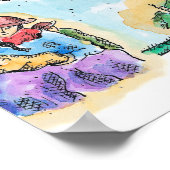 ペルーの地図 ポスター (角)