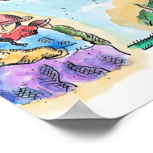 ペルーの地図 ポスター (角)