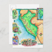 ペルーの地図 ポストカード (正面/裏面)