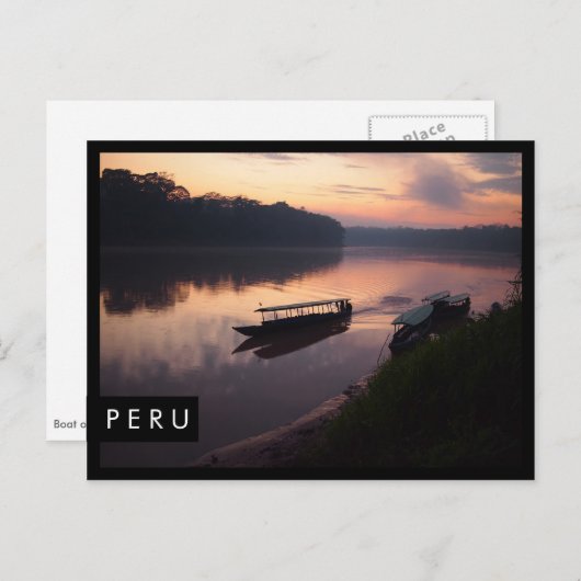 ペルーの川の熱帯雨林の黒いエッジ葉書 ポストカード (正面/裏面)