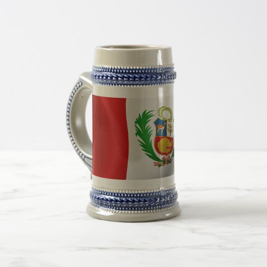 ペルーの旗 ビールジョッキ (正面左)