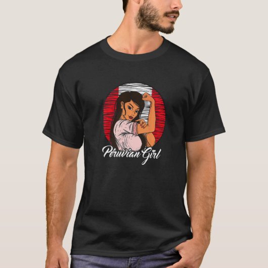 ペルーの旗 ペルー ペルーの女の子   Tシャツ (正面)