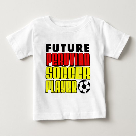 ペルーの未来サッカー選手 ベビーTシャツ (正面)