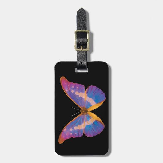 ペルーの水色バタフライラゲッジタグ ラゲッジタグ (正面縦)