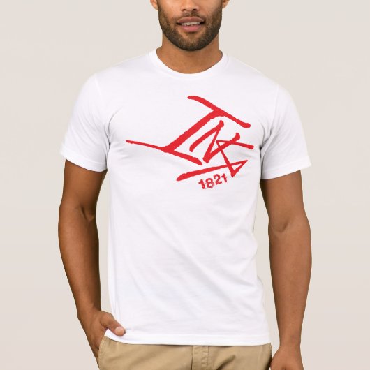 ペルーの荒いTシャツ- InKa1821ラベル Tシャツ (正面)