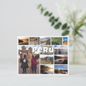 ペルーの記念写真コラージュ ポストカード (スタンド正面)