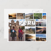 ペルーの記念写真コラージュ ポストカード (正面/裏面)
